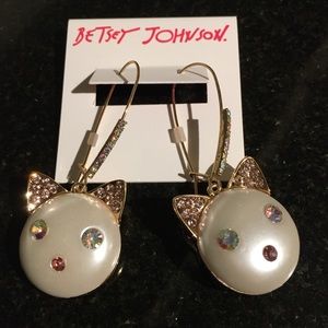 BNWT CATS! Betsey Johnson drop earrings 🐈